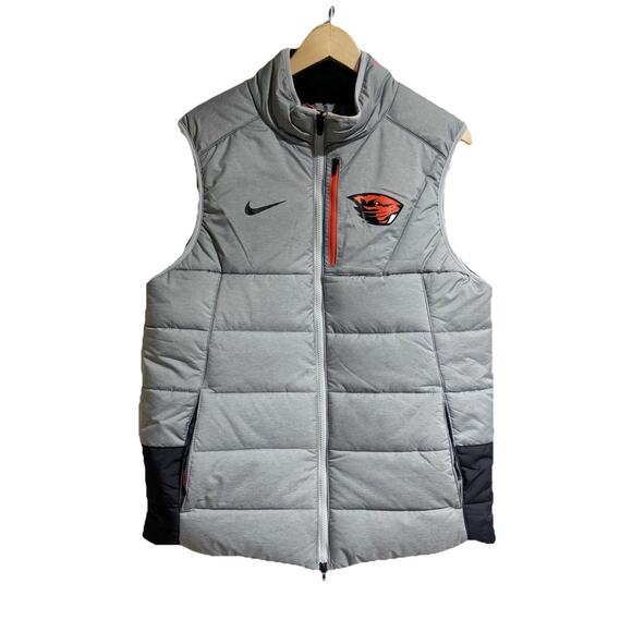 Nike Gray Black Oregon State Beavers Puffer Vest Medium - Picture 1 of 4